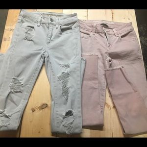 💕AE super skinny & distressed jeans 00 💕